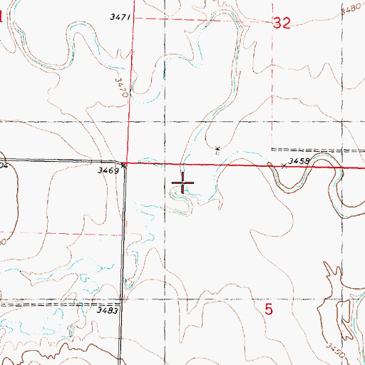 Topographic Map of Goose Creek, KS
