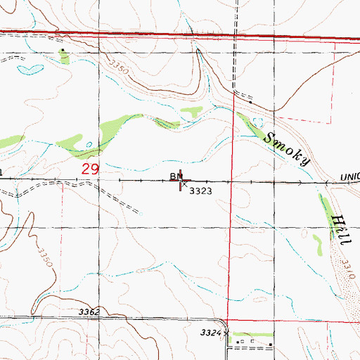 Topographic Map of Samena Siding, KS