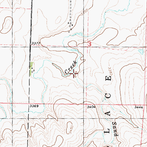 Topographic Map of Sand Creek, KS