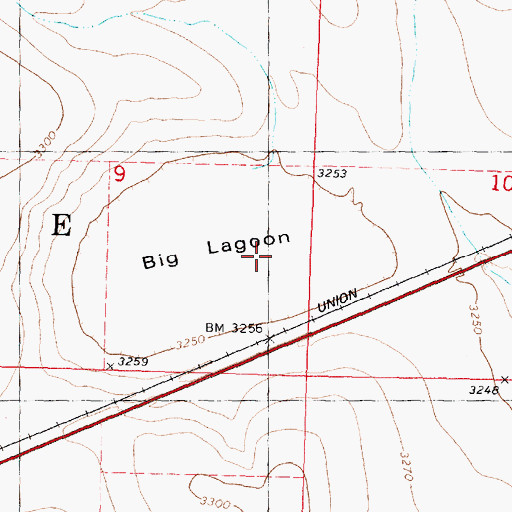 Topographic Map of Big Lagoon, KS