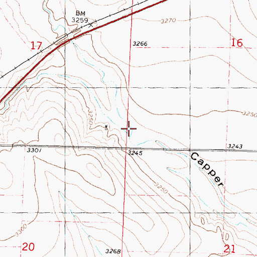 Topographic Map of Headquarters Draw, KS