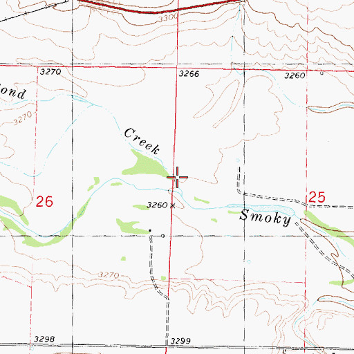 Topographic Map of Pond Creek, KS