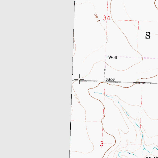 Topographic Map of Township of Stateline, KS