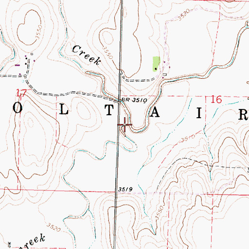 Topographic Map of Middle Beaver Creek, KS