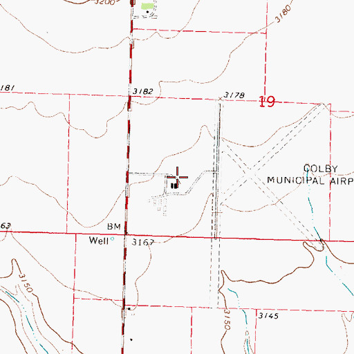 Topographic Map of Shalz Field, KS