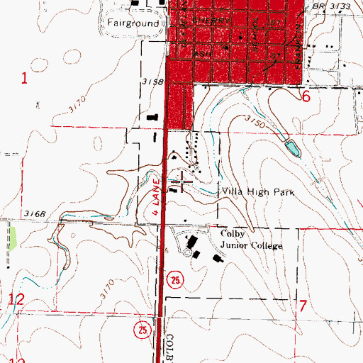 Topographic Map of Villa High Park, KS