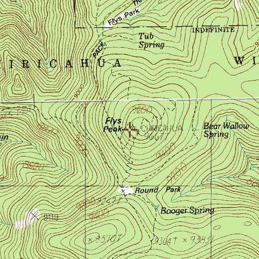 Topographic Map of Flys Peak, AZ