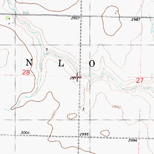 Topographic Map of Township of Menlo, KS