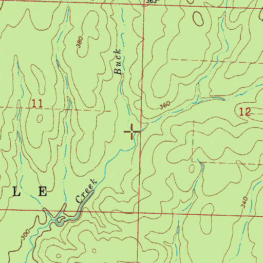 Topographic Map of Buck Creek, AR