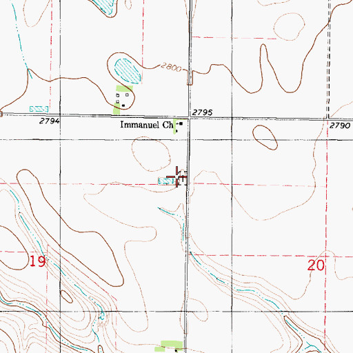 Topographic Map of Immanuel Cemetery, KS