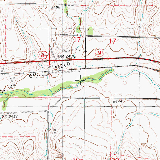 Topographic Map of Holly Creek, KS