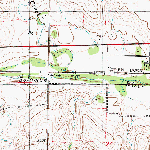 Topographic Map of Storer Creek, KS