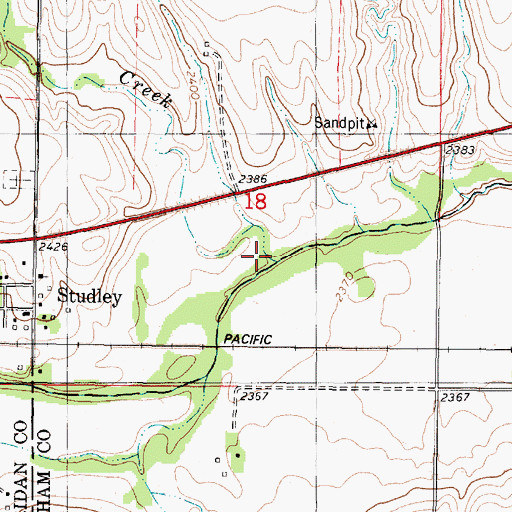 Topographic Map of Keys Creek, KS