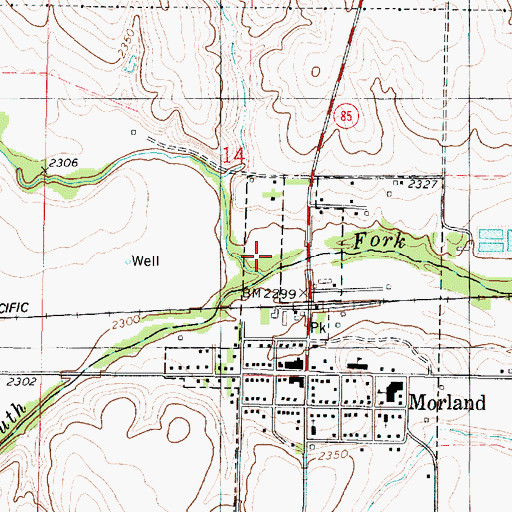 Topographic Map of Antelope Creek, KS