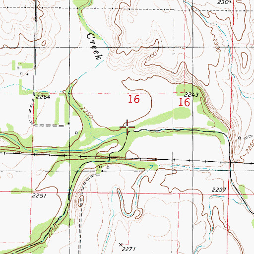 Topographic Map of Youngs Creek, KS