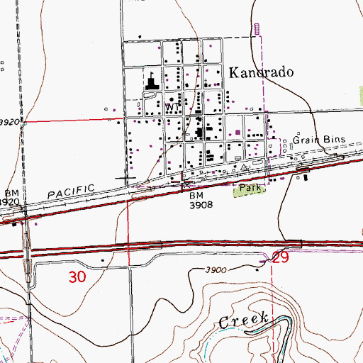 Topographic Map of Kanorado, KS