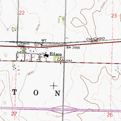 Topographic Map of Edson, KS