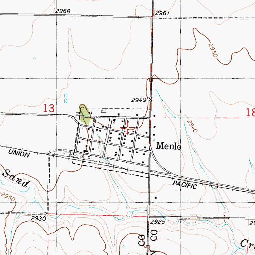 Topographic Map of Menlo, KS