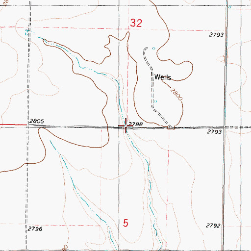 Topographic Map of Township of Springbrook, KS