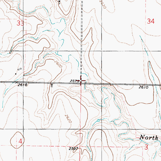 Topographic Map of Township of East Saline, KS