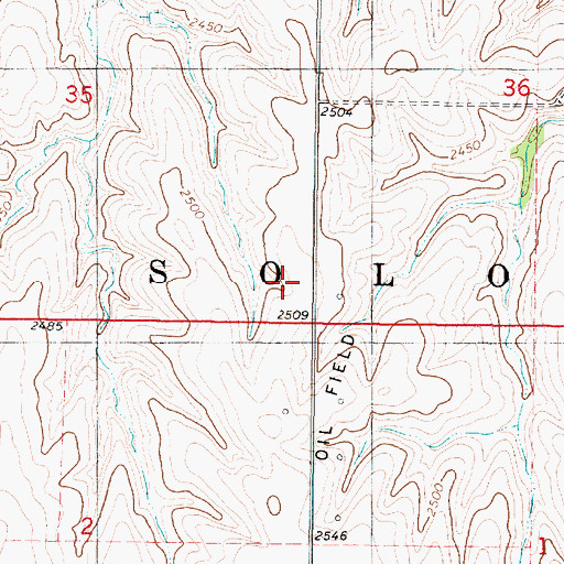 Topographic Map of Township of Solomon, KS