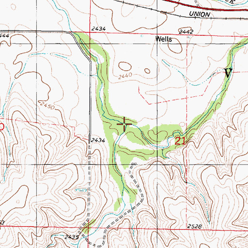 Topographic Map of Museum Creek, KS
