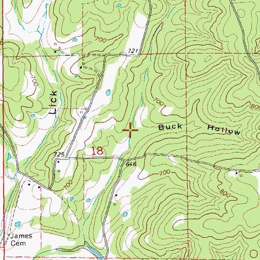 Topographic Map of Buck Hollow, AR
