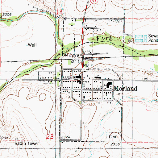 Topographic Map of Morland, KS