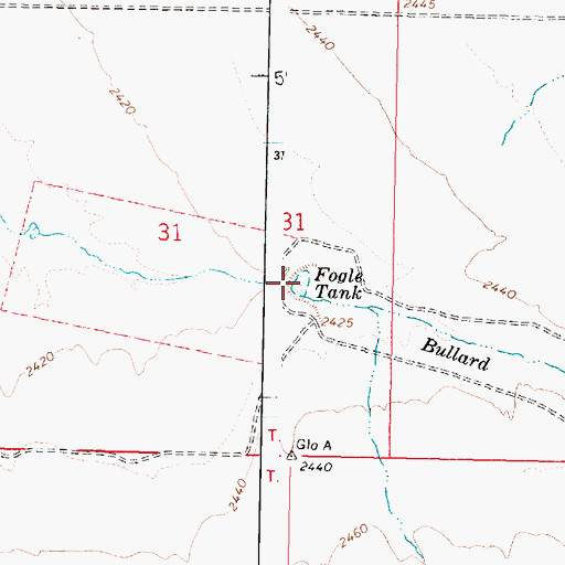 Topographic Map of Fogle Tank, AZ