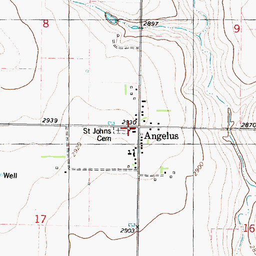 Topographic Map of Saint John Church, KS
