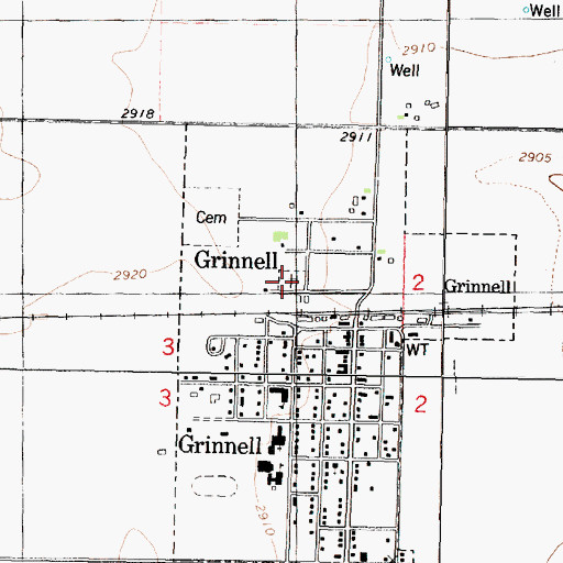 Topographic Map of Immaculate Conception Cemetery, KS