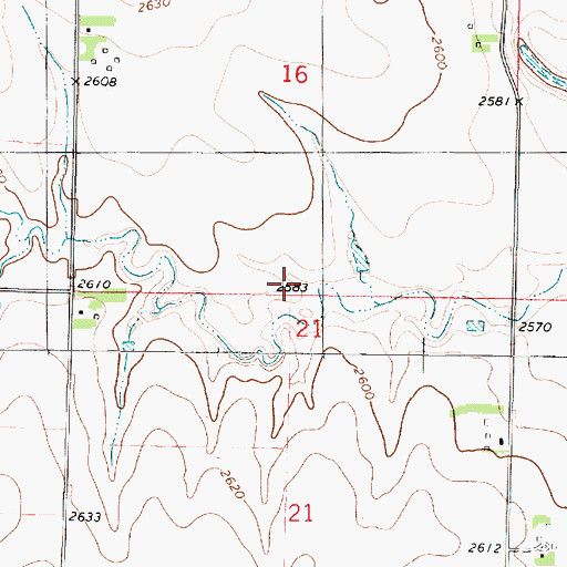Topographic Map of Township of Baker, KS