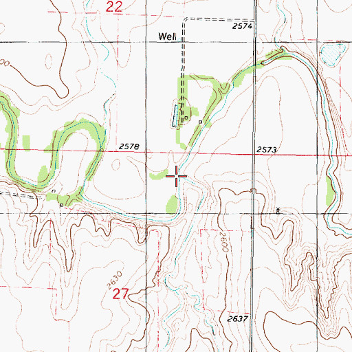 Topographic Map of Gove Creek, KS