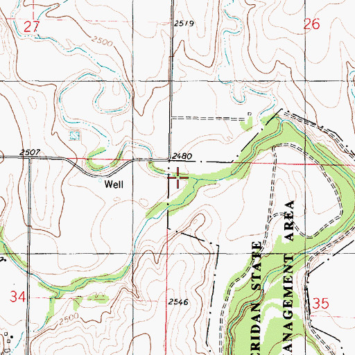 Topographic Map of Turner Draw, KS
