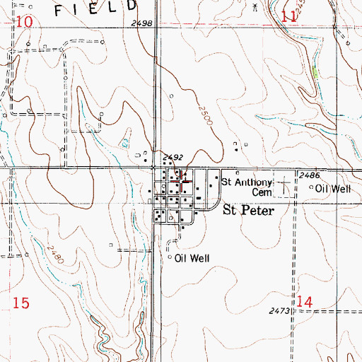 Topographic Map of Saint Anthony Church, KS