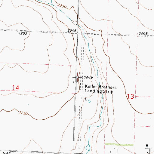 Topographic Map of Keller Brothers Landing Strip (historical), KS