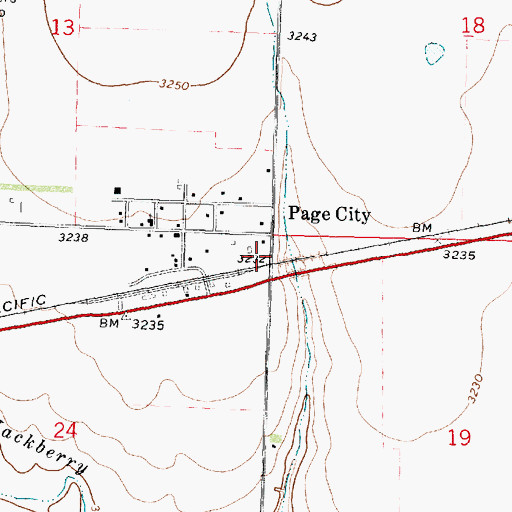Topographic Map of Page City, KS