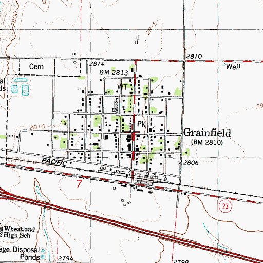 Topographic Map of Grainfield, KS