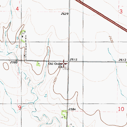 Topographic Map of Old Order German Baptist Church, KS