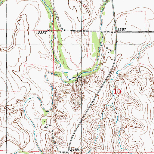 Topographic Map of Coyote Creek, KS
