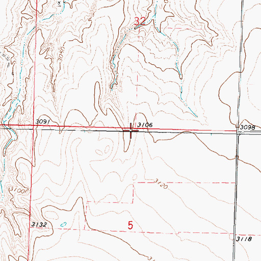 Topographic Map of Township of Russell Springs, KS