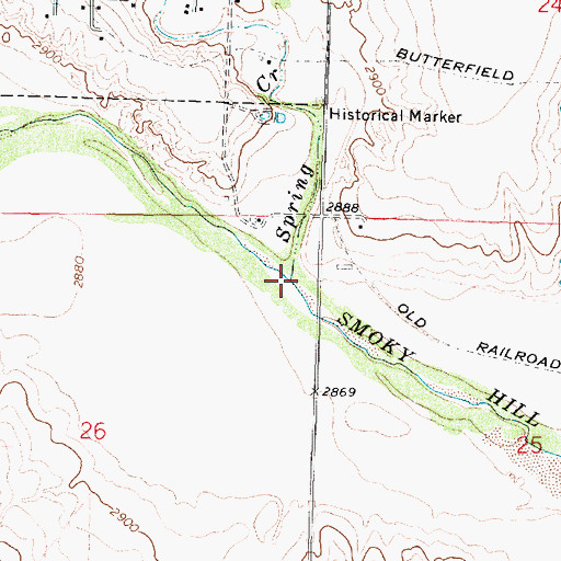 Topographic Map of Spring Creek, KS