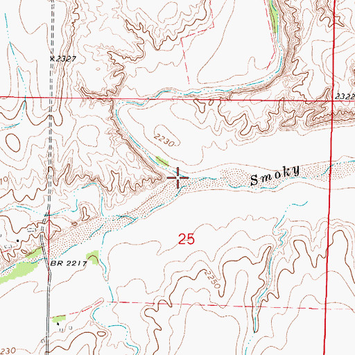 Topographic Map of Hackberry Creek, KS