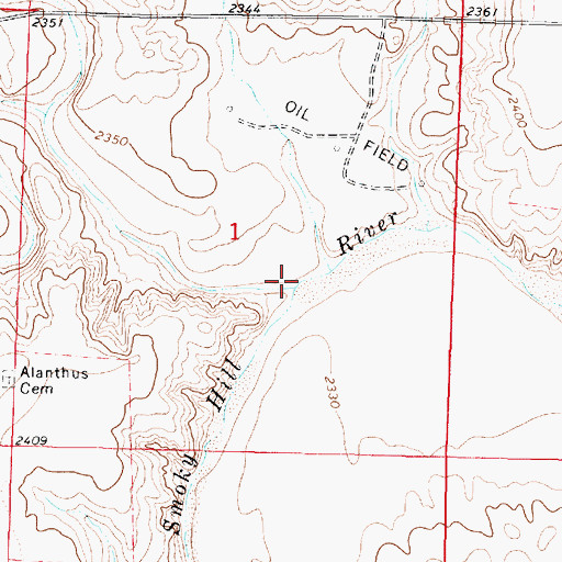 Topographic Map of Indian Creek, KS