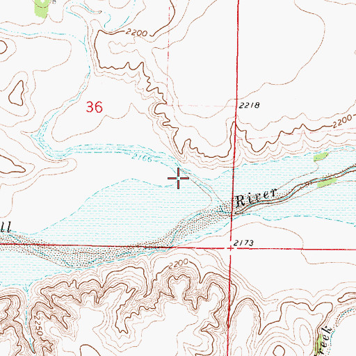 Topographic Map of Downer Creek, KS