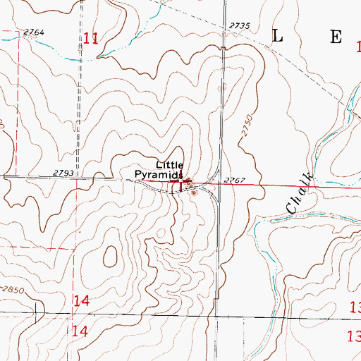 Topographic Map of Little Pyramids, KS