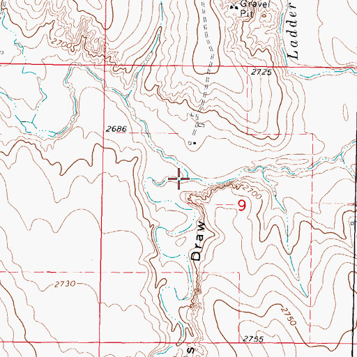 Topographic Map of Burris Draw, KS