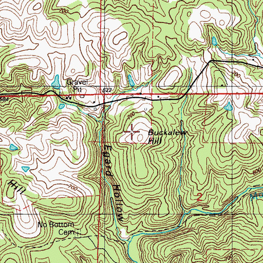 Topographic Map of Buckalew Hill, AR