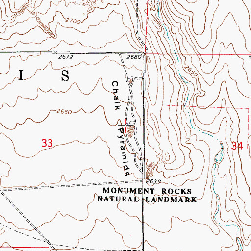 Topographic Map of Chalk Pyramids, KS