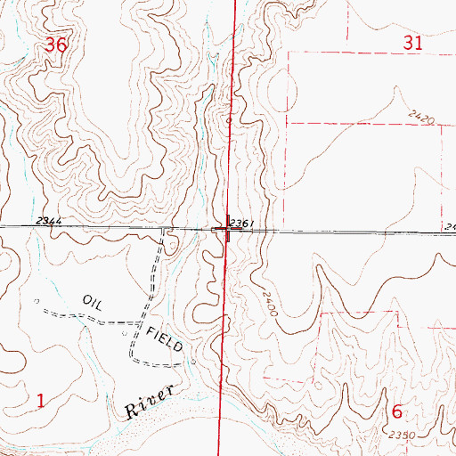 Topographic Map of Township of Larrabee, KS